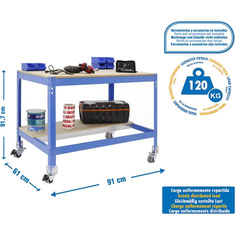 Simonrack Simonwork Mobile BT0 900 Tisch blau Holz