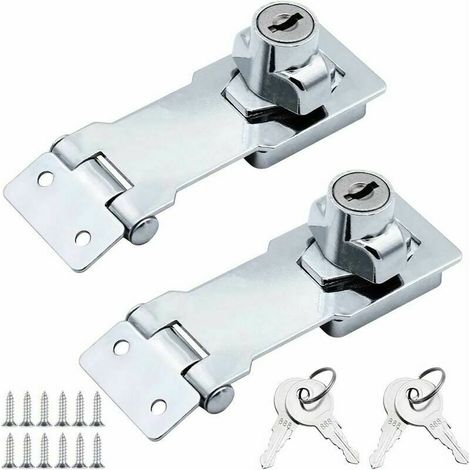 Paquet de 2 fermetures à serrure de sécurité 3 IN pour service intensif Armoires à fermoir de porte Boîtes Verrouillage pour porte de meuble avec bouton rotatif et clé à 4 clés - chromé (1/5)