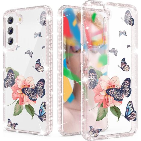 CUSTODIA TRASPARENTE PER SAMSUNG GALAXY S22 CUSTODIA FIORI FARFALLE (1/5)