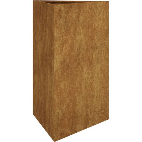 Fioriera aiuola rialzata vassoio piante fiori terrazzo giardino 50 x 43 x 75 cm acciaio corten marrone 020037626