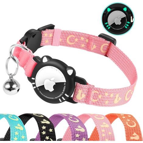 Collier pour Chat pour Airtag Compatible avec Air Tag Boucle de Sécurité Anti Étranglement Réfléchissant pour Chaton (1/5)