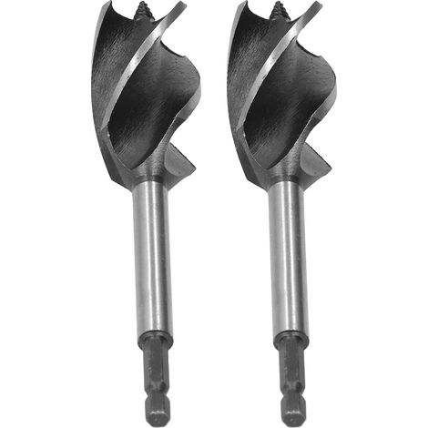 Lot de 2 forets à bois, scie cloche pour métal, mèche à tarière, 4 rainures, queue hexagonale, 32 mm (1/5)