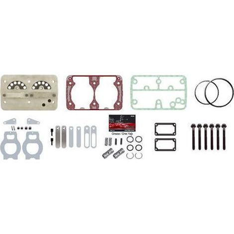 Kit de reparación compresor Volvo, culata + juntas + láminas + tornillos + válvulas + fusibles  FH FM NH B 12