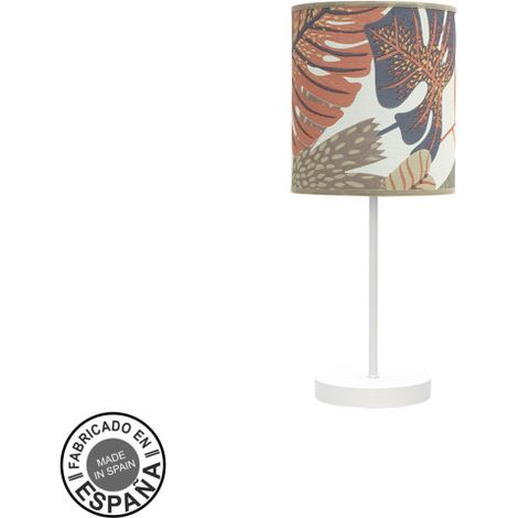 Kleine äthiopische Tischlampe 1xe14 Weiß/bedruckt 47x16x16 cm