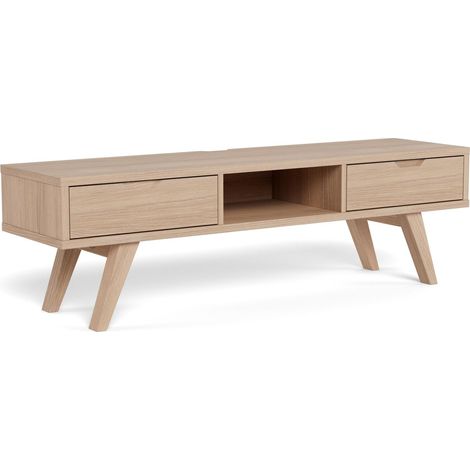 Mueble TV Norsica Albene 110, Roble blanqueado, Número de puertas: 0, Número de cajones: 0, 150x45x40cm (1/5)