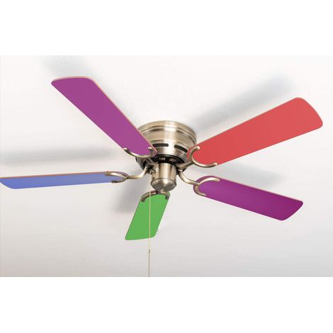 Ventilateur de plafond extra plat Kisa Multicolor Brass Antique (1/3)