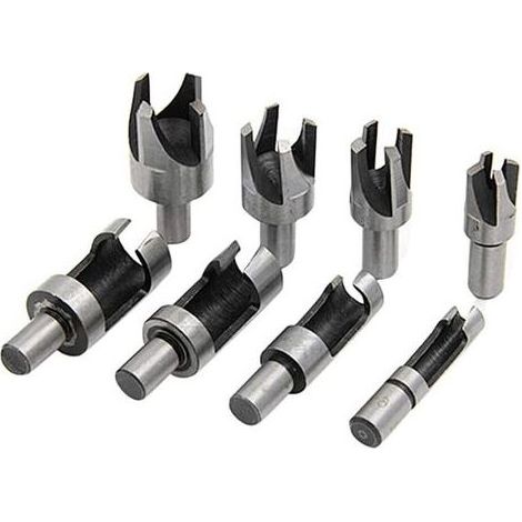 8pcs Cork Forets Wood Plug Outil De Coupe En Acier Au Carbone Griffe Cylindre Tenon Mèche Travail Du Bois, 6 Mm 10 Mm 13 Mm 16 Mm- (1/5)