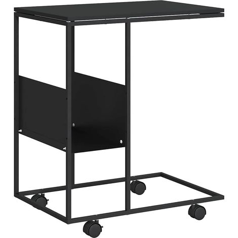 Maison Exclusive - Beistelltisch mit Rollen Schwarz 55x36x63,5 cm (1/5)