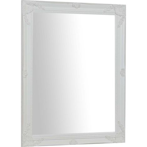 Spiegel zum Aufhängen vertikal/horizontal mit antikiertem weißem Finish L62xPR3xH82 cm.
