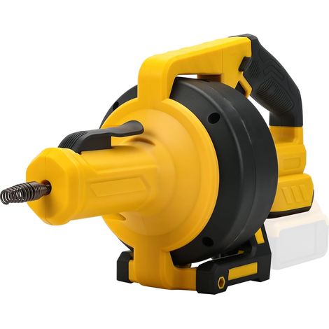 Tarière de vidange sans fil compatible avec 20 V, serpent, avec câble remplaçable de 7 m, avant/arrière, lumière LED, outil de nettoyage pour évier, toilettes, baignoire, égout (jaune) (1/5)