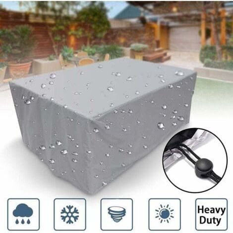 BUNTHAUS Housse pour Mobilier de Jardin, Rectangulaire 210D Oxford imperméable, Anti-Neige, Anti-UV, Bâche Anti-poussière, Gris, 140×140×140CM