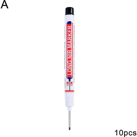 10 marqueurs à pointe longue pour le travail du bois, stylos marqueurs multi-usages pour trous profonds (1/4)