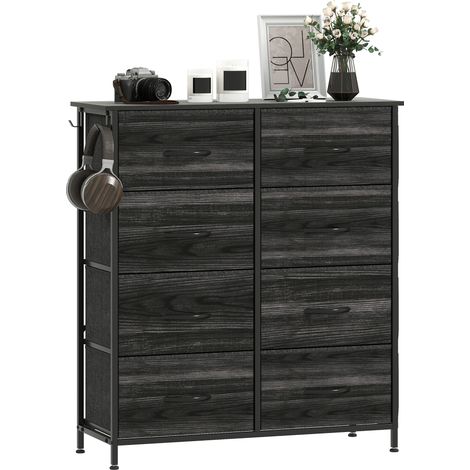 HOMCOM Fabric Chest of Drawers, 8 Drawer Dresser for Bedroom, Black (1/5)