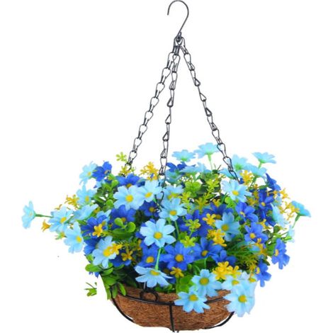 ¡Liquidación Flores artificiales Dusknt, colgantes de simulación, flores colgantes para exteriores con cestas, follaje de plástico de imitación, compatible
