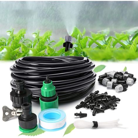 Système Brumisation 10M 10 Buses pour Jardin Terrasse Serre Refroidissement Extérieur Installation Facile Durable