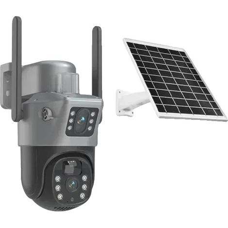 Cámara de seguridad para exteriores, resolución 4K, doble lente, Wi-Fi, sin tarjeta. (1/2)