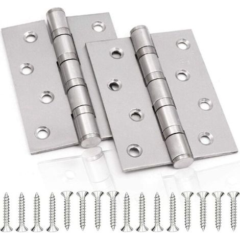 Türbänder aus Edelstahl, 2er-Set, Klapptürbänder, 3 mm dicke Edelstahlbänder, geeignet für massive Innentüren (silber).
