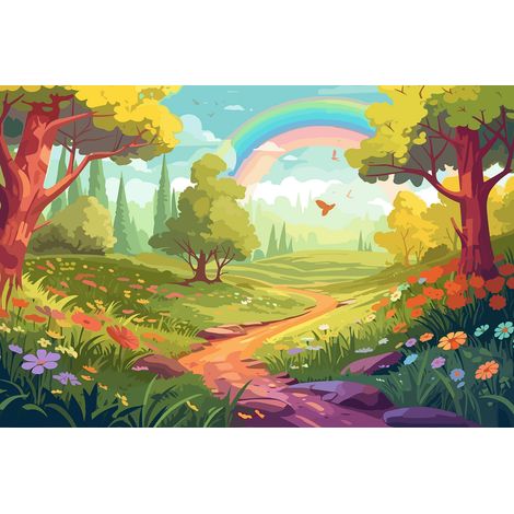 Papier peint panoramique Enfants - Forêt Magique - 130 cm x 87 cm (1/2)