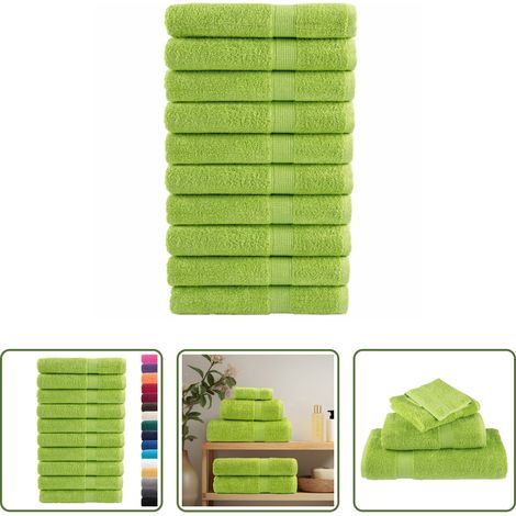 vidaXL Apfelgrün - Premium-Handtücher SOLUND 10 Stk. Apfelgrün 100x200 cm 600 g/m² (1/5)