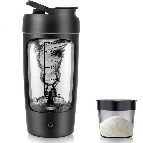Ce shaker à protéines électrique est fabriqué en Tritan, est sans BPA, étanche, possède un moteur silencieux, une longue durée de vie de la batterie, est facile à nettoyer, a une capacité de 650 ml (1/5)
