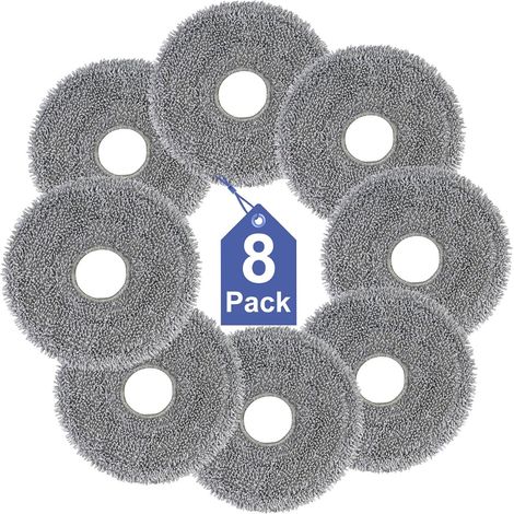 8pcs Lingettes de Rechange pour Roborock Saros 10R, QV 35A,QV 35S,Qrevo S,Qrevo Pro,Qrevo Edge,Qrevo Curv,Qrevo Master, Microfibre Douce,Lavable et Réutilisable Mop Pads