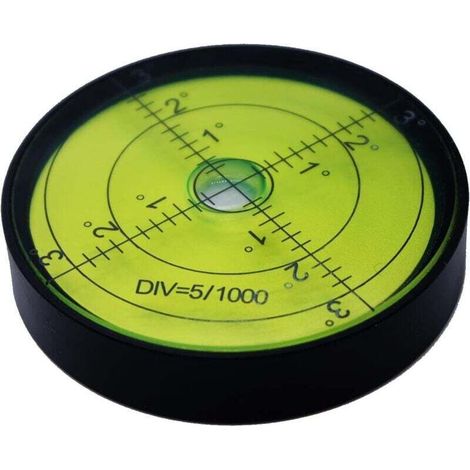 Livella a bolla orizzontale ad alta precisione in alluminio, strumento di livellamento circolare da 2,4 pollici e 60 mm (nero, verde)