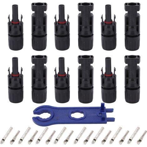 12 pièces connecteur solaire photovoltaïque IP67 cuivre étamé broches mâle femelle Kit de connecteur pour l'industrie 1000V 30A (1/4)