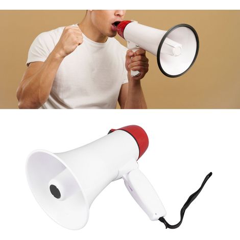 Mégaphone/haut-parleur pliable portable, enregistrement de 160 secondes, batterie au lithium, mégaphone portable pour guide touristique/vendeur, enregistrement de 160 secondes, alimenté par batterie a (1/5)