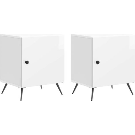 Maison Exclusive - Nachttisch 2 stk. Hochglanz Weiß 43 x 34,5 x 5 (1/5)