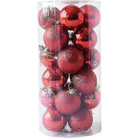 24 boules décoratives de Noël à suspendre au sapin, 4 cm (1/5)