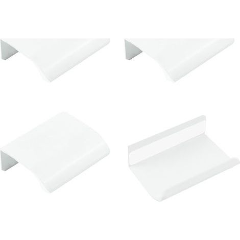 Poignée à tirer du bout des doigts, lot de 4 poignées cachées en alliage d'aluminium invisibles 50 mm blanc pour meubles, poignées autocollantes instantanées pour tiroirs et placards (1/5)