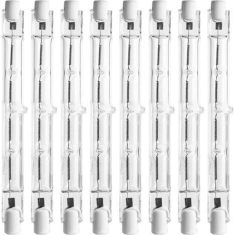 Lot de 8 ampoules halogènes R7s 118mm 500W 2800K blanc chaud dimmable – 7000LM – Tension 220-240V AC – Pour éclairage professionnel - AC220-240v A+++