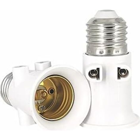 Adaptateur Douille E27 - Prise Secteur 230 V - Conversion Douille Lampe en Prise Électrique - 2 Pièces (1/5)