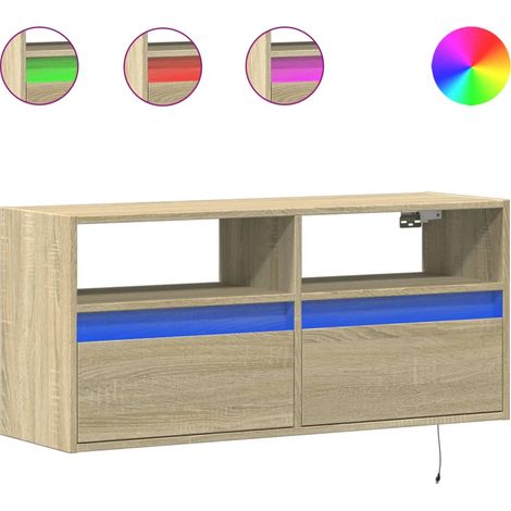 Maison Exclusive - TV-Wandschrank mit LED-Beleuchtung Sonoma-Eich