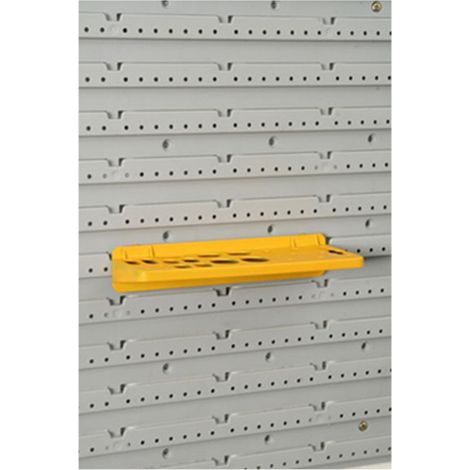 ALLIT Porte 24 outils pour panneau mural jaune, l.23 x H.4.6 x P.9.5 cm (1/2)