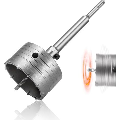 Hole Saw Crown Drill Bit Dry Core Drill 100 mm Concrete Hole Saw with SDS Plus Drill Bit Concrete Core Drill Diameter 100 mm (1/5)