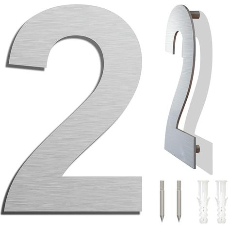 HOUSE NUMBER 152mm 304 stainless steel Number 2 Two (1/5)
