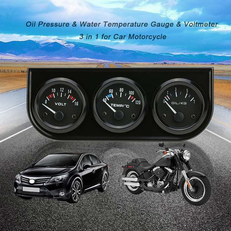 Dreifach-Instrumentensatz (3-in-1), 12-V-LED-Hintergrundbeleuchtung, hohe Empfindlichkeit, Präzision, Öldruck, Wassertemperatur, Voltmeter