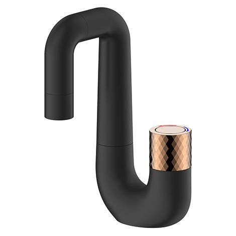 Edouard Rousseau - Mitigeur Lavabo "O" - Fabrication Française - Noir / Rose Glod (1/2)