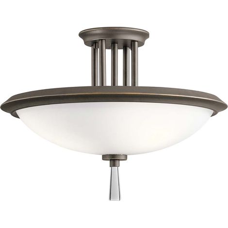 Lampadario Contemporaneo Dreyfus Acciaio Bronzo Antico Vetro 3 Luci E27 (1/2)