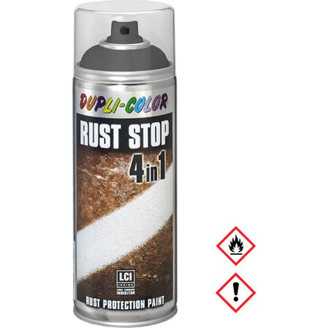 Dupli Color Rost Stop 4in1 - Grundierung und aktiver Rostschutz Spray - hochdeckend und versiegelnd Eisenglimmer 400ml anthrazit