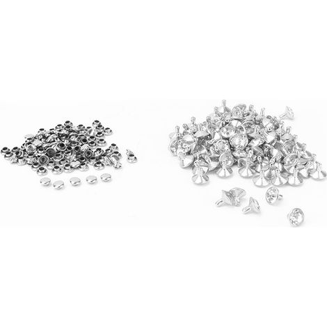 Rivets rapides incrustés de cristaux en tissu, 12 mm, à picots, pour la décoration artisanale du cuir (2) (1/5)