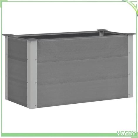 Lit surélevé de jardin - FAFEICY - 43603 - WPC - 100x50x54 cm - Gris (1/5)