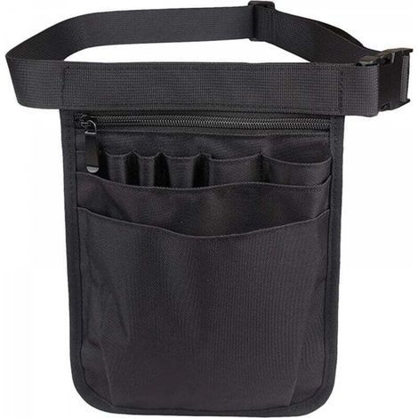 Sac à outils multifonctionnel, ceinture, pochette à outils, sac de rangement noir avec ceinture réglable pour jardiniers (1/5)