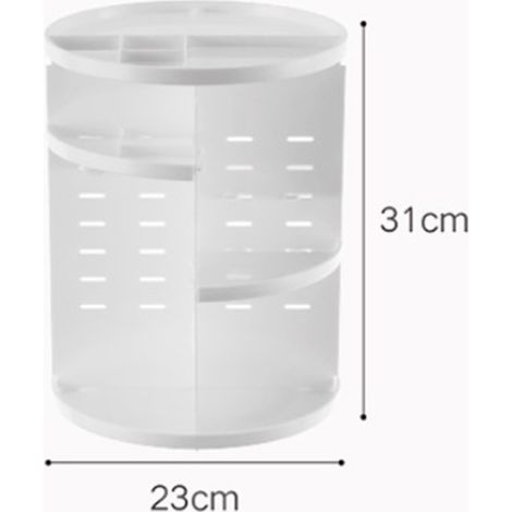 Organisateur de cosmétiques rotatif à 360° - Présentoir à maquillage rotatif pour rouge à lèvres blanc (1/5)