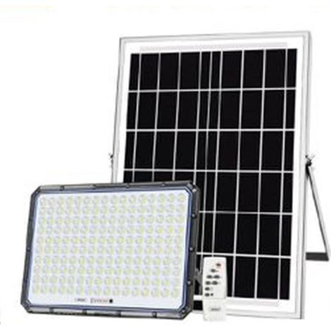 TRADE SHOP - Faretto Led Con Pannello Solare Esterno 5000w Ip66 Sensore Crepuscolare Telecomando Q-l95 -