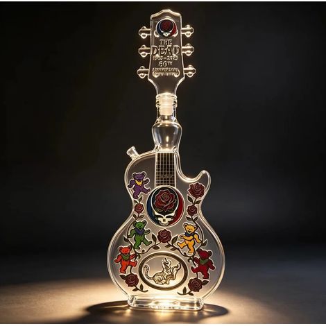 (Coffret cadeau noir) Carafe à whisky en verre en forme de guitare, bouteille de rangement pour spiritueux multifonctionnelle, objet de décoration vintage pour la table, idéale pour le bar ou la cuisi (1/5)