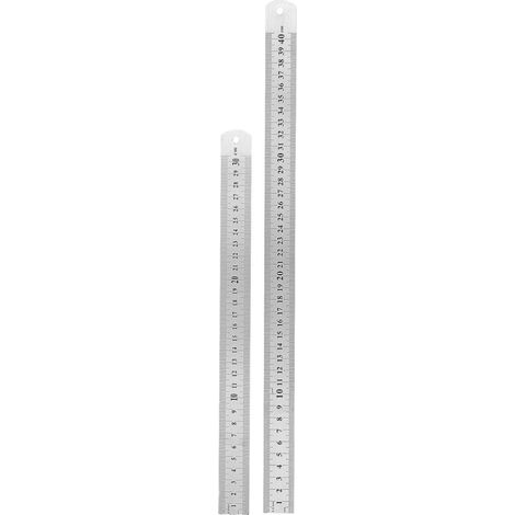 Règle en acier inoxydable 2 pièces avec gravure claire et design (1/5)