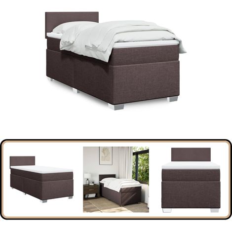 Boxspringbett mit Matratze Dunkelbraun 90x200 cm Stoff - Boxspringbett - Doppelbett - Bettsystem - Schlafsofa - Polsterbett