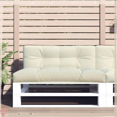 360625 Coussin de palette crème 120x40x12 cm tissu (1/5)